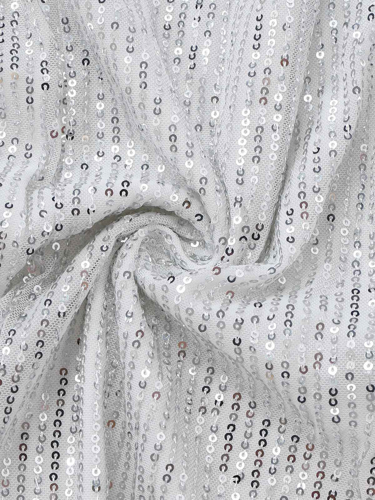 Silber 1920er Pailletten Eine Schulter Seitenschlitz Kleid