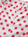 Rot 1950er Polka Punkte Quadratischer Hals Breit Träger Kleid