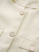 Beige 1950er Lange Ärmel Knöpfe Anzug Jacke