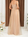 Beige 1930er Pailletten Netz Patchwork Kalte Schulter Kleid