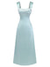 1930er Satin Strassstein Breite Träger Maxi Kleid