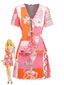 2PCS Mehrfarbig 1940er Meerjungfrau Print Binden Top & Rock