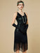 1920er Pailletten Fransen Spaghetti Träger Flapper Kleid