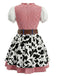 Mehrfarbiges 70er Kleid mit Patchwork und Karo