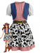Mehrfarbiges 70er Kleid mit Patchwork und Karo