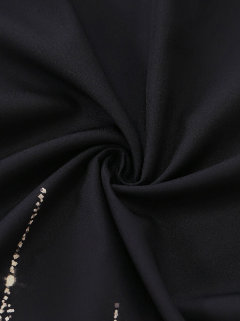 Schwarzer 50er Jumpsuit mit V-Ausschnitt und Hohe Taille