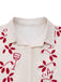 Beigefarbener Jumpsuit mit botanischem Muster im Stil der 1950er Jahre mit Gürtel, Größe 5
