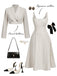 Elfenbeine 50er Jacke mit A-Linie
