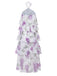 Lavendeles 30er Kleid mit Rüschen und Neckholder