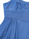 Blauer 1950er-Denim-Spaghetti-Träger-Gerafft-Jumpsuit