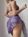 Lila dreiteiliges Bikini-Set 2