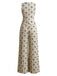 2PCS Beige 1940er Schleife Ärmellos Weste & Plissee Hose