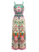 Mehrfarbiger 70er Tropen Jumpsuit mit Print und Breit
