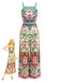 Mehrfarbiger 70er Tropen Jumpsuit mit Print und Breit
