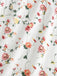 Weißes 40er Swingkleid mit Eckiger Ausschnitt und Blumen
