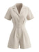 Beige 50er Romper mit Reverskragen und Pocketed