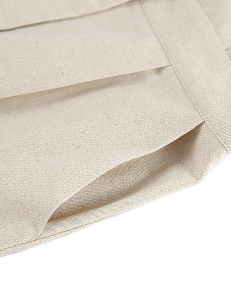 Beige 50er Romper mit Reverskragen und Pocketed