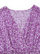 Lila 40er Midikleid mit Ditsy-Blumen und Figurbetont