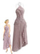 1930er Neckholder Rüschen Plissiertes Maxikleid mit Schlitz