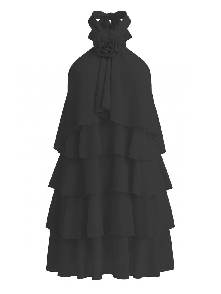 60er Swingkleid mit Neckholder und Rüschen