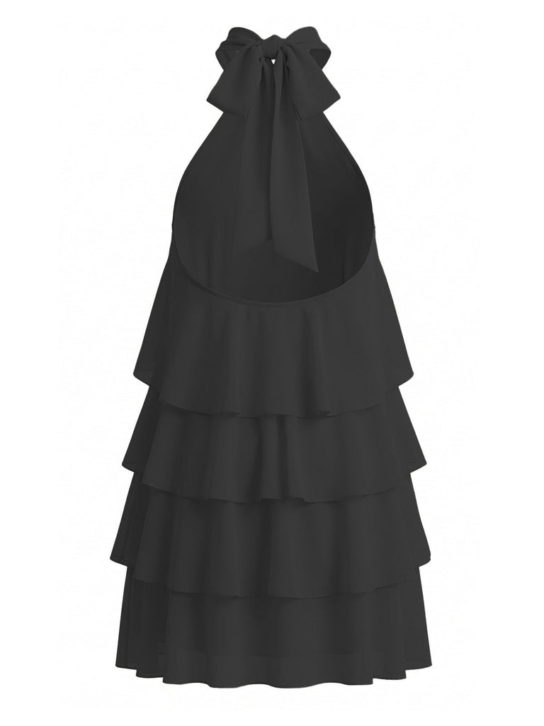60er Swingkleid mit Neckholder und Rüschen
