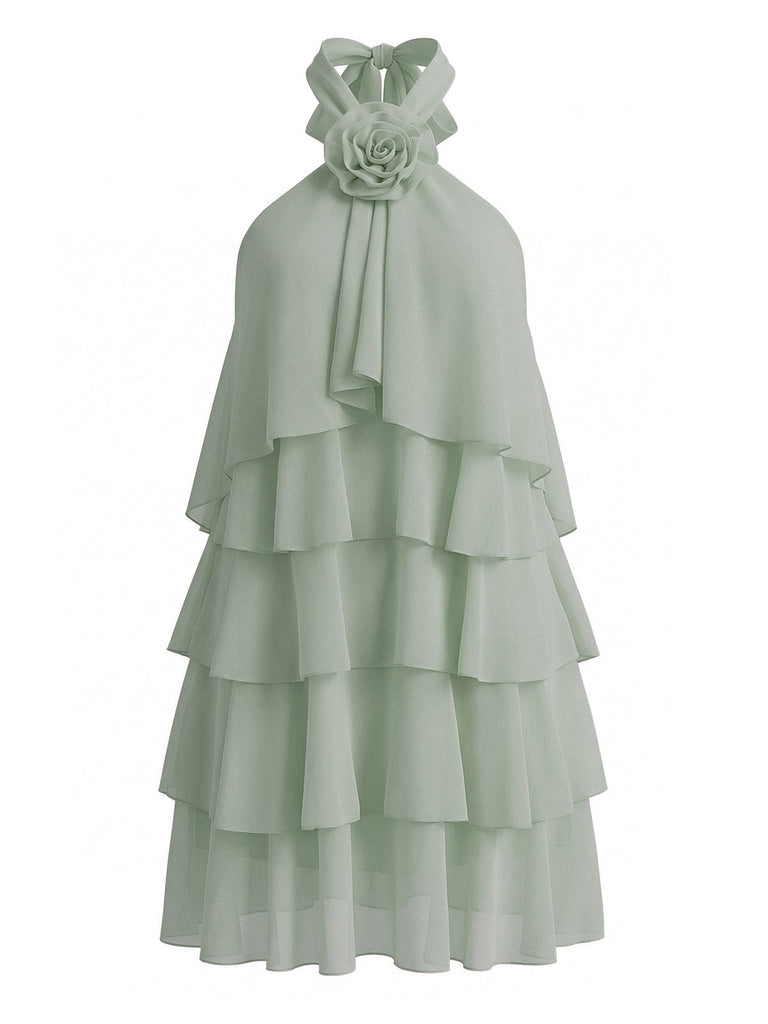 60er Swingkleid mit Neckholder und Rüschen