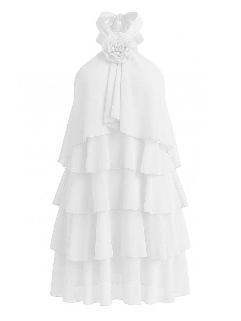 60er Swingkleid mit Neckholder und Rüschen