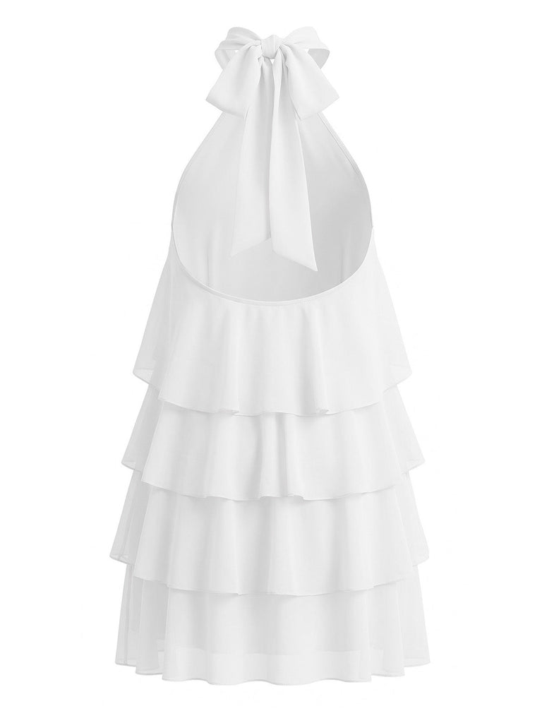 60er Swingkleid mit Neckholder und Rüschen