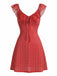 Rotes 60er Kleid mit Polka-Dots und Rüschen