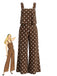 Brauner 30er Jumpsuit mit Polka-Dots und Riemen