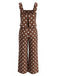 Brauner 30er Jumpsuit mit Polka-Dots und Riemen