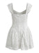 Weißes 50er Kleid mit Flügelärmel und Spitze