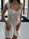 Weißes 50er Kleid mit Flügelärmel und Spitze