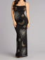 1970er Transparent Celestial Bestickt Pailletten Maxi Cover-Up Kleid