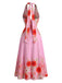 50er Swingkleid mit V-Ausschnitt und Neckholder