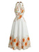 50er Swingkleid mit V-Ausschnitt und Neckholder