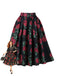 Roter 50er Plisseerock mit Rosen-Print