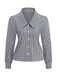 50er Baumwoll-Bluse mit Ballonärmel und Gingham