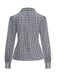 50er Baumwoll-Bluse mit Ballonärmel und Gingham