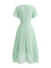 50er Chiffon-Kleid mit V-Ausschnitt und Rüschen