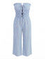Hellblauer 50er Trägerloser Jumpsuit mit Streifen