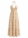 Orange 40er Kleid mit Neckholder und Blumen