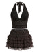50er Netz-Rock mit Polka-Dots und Neckholder-Top