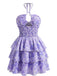 60er Kleid mit Ditsy-Blumen und Cut-out