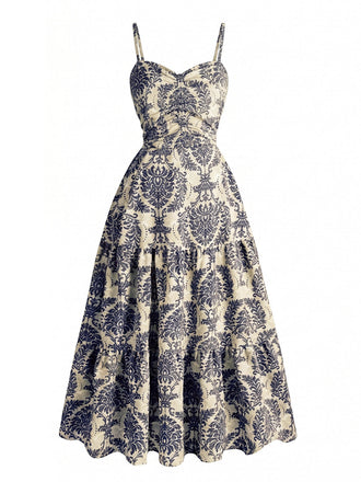 50er Kleid mit Spaghettiträger und Herzausschnitt
