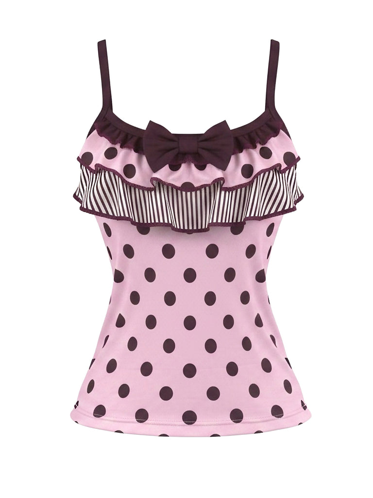80er Ärmelloses mit Polka-Dots und Tank-Top