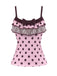 80er Ärmelloses Tanktop & Minirock-Set mit Polka-Dots
