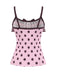 80er Ärmelloses Tanktop & Minirock-Set mit Polka-Dots