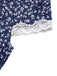 Dunkelblaues 40er Kleid mit V-Ausschnitt und Blumen