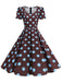 Rosa 50er Swingkleid mit Herzausschnitt und Kurzarm